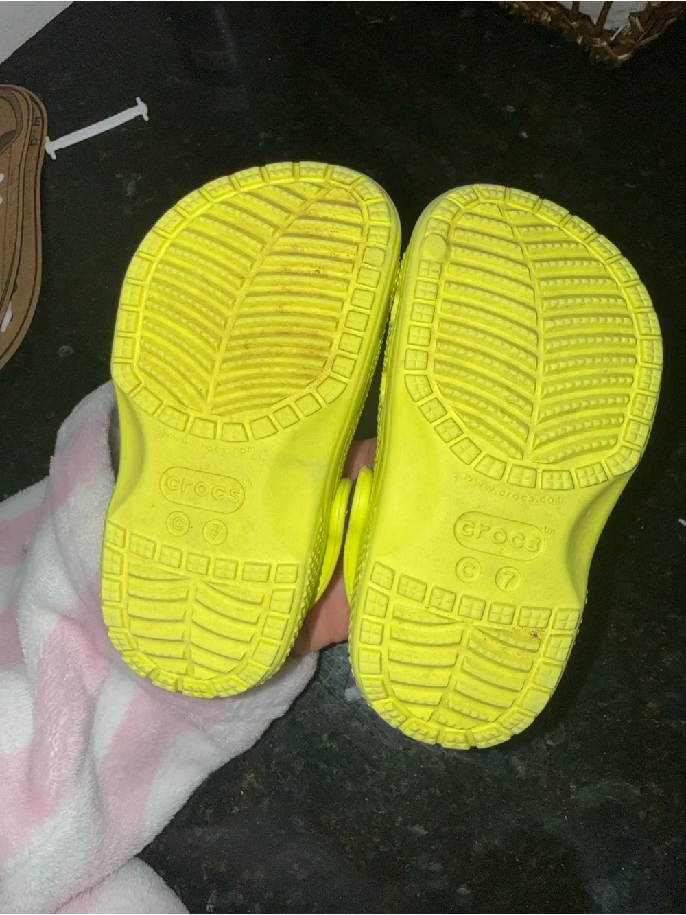 Kids Crocs Classic Clogs Neon Yellow Size C7